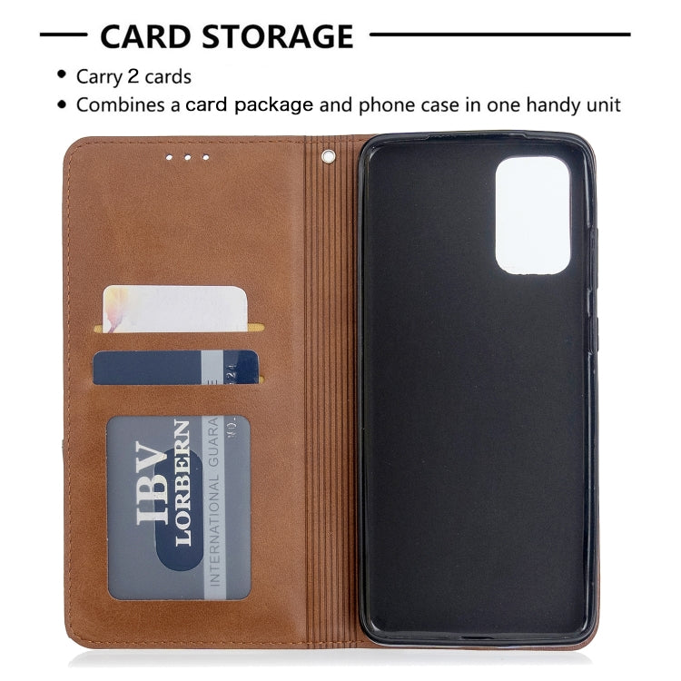 For Galaxy S20+ Rhombus Texture Horizontal Flip Magnetic Leather Case with Holder & Card Slots