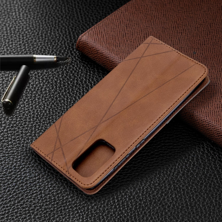 For Galaxy S20+ Rhombus Texture Horizontal Flip Magnetic Leather Case with Holder & Card Slots