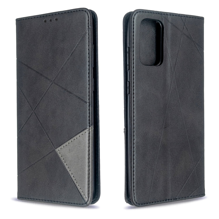 For Galaxy S20+ Rhombus Texture Horizontal Flip Magnetic Leather Case with Holder & Card Slots