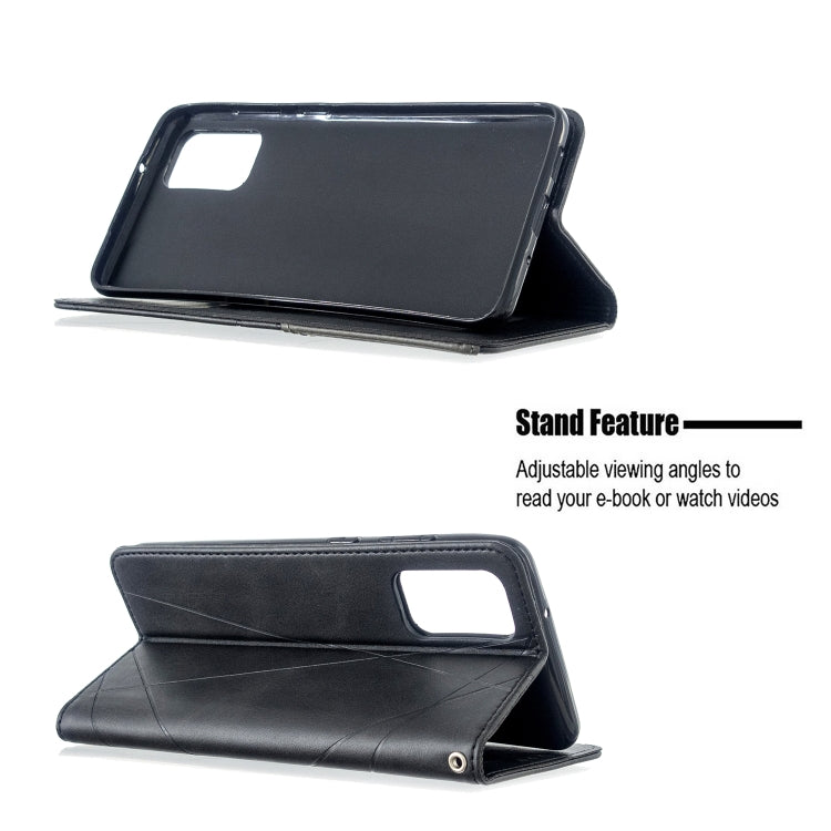 For Galaxy S20+ Rhombus Texture Horizontal Flip Magnetic Leather Case with Holder & Card Slots