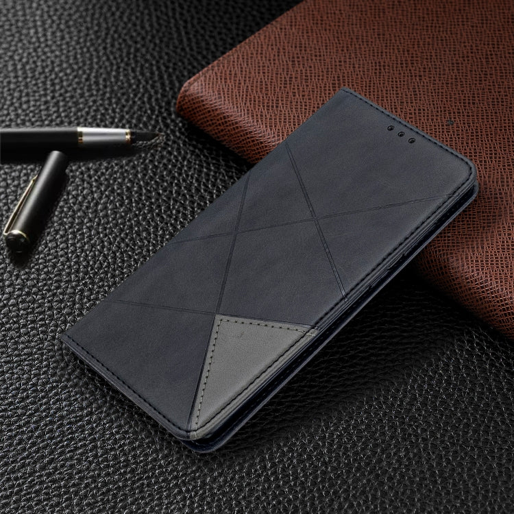 For Galaxy S20+ Rhombus Texture Horizontal Flip Magnetic Leather Case with Holder & Card Slots