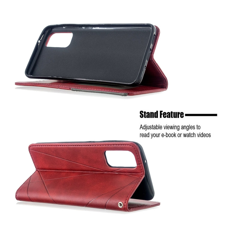 For Galaxy S20 Rhombus Texture Horizontal Flip Magnetic Leather Case with Holder & Card Slots