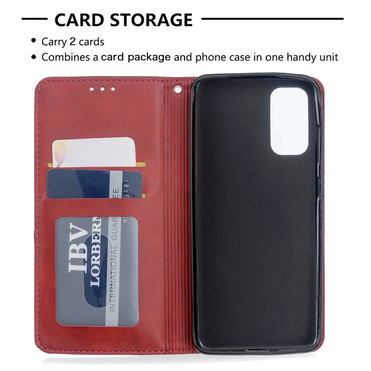 For Galaxy S20 Rhombus Texture Horizontal Flip Magnetic Leather Case with Holder & Card Slots