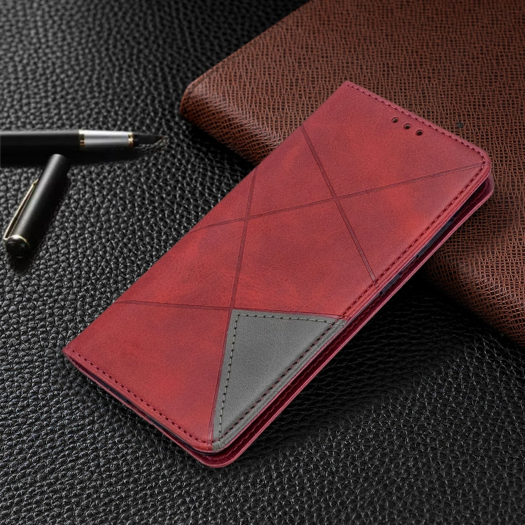 For Galaxy S20 Rhombus Texture Horizontal Flip Magnetic Leather Case with Holder & Card Slots