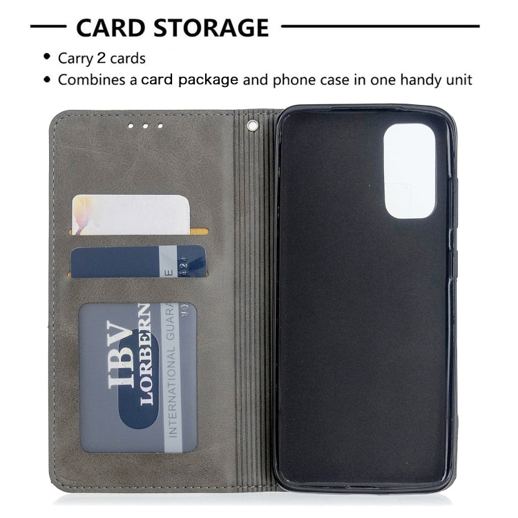 For Galaxy S20 Rhombus Texture Horizontal Flip Magnetic Leather Case with Holder & Card Slots