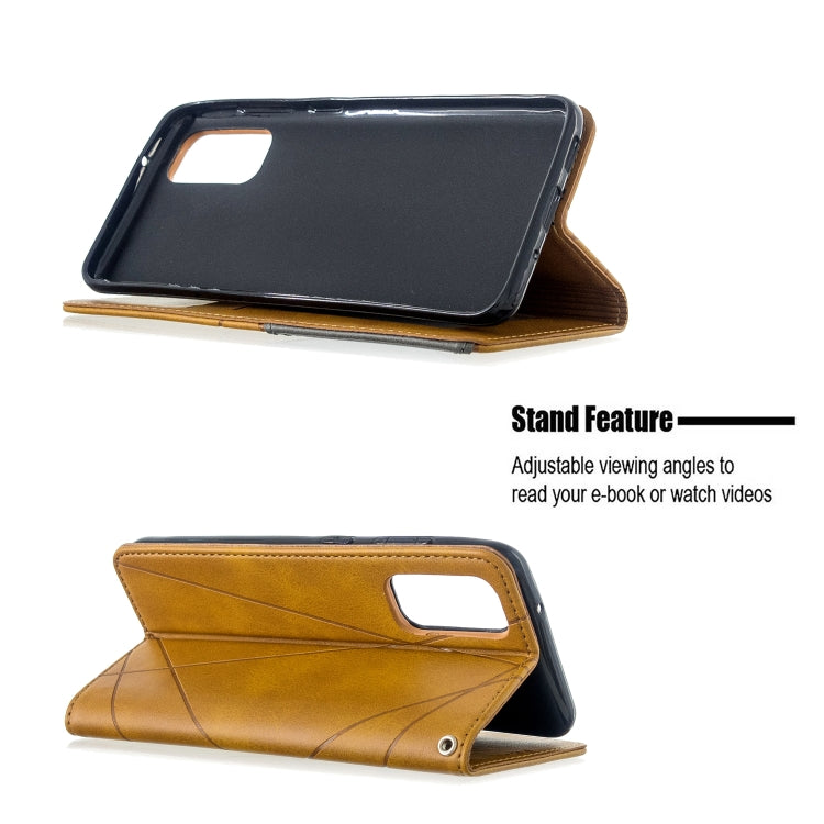 For Galaxy S20 Rhombus Texture Horizontal Flip Magnetic Leather Case with Holder & Card Slots