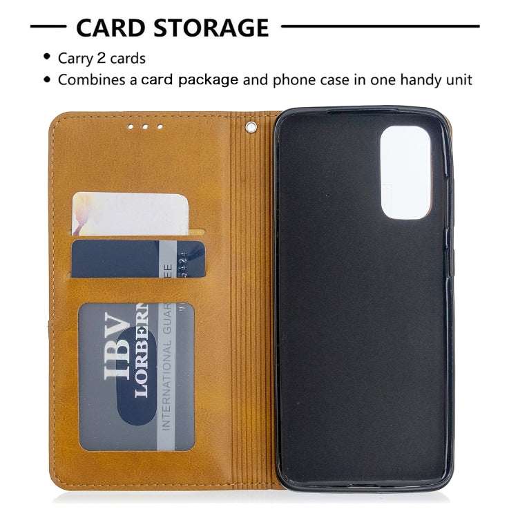 For Galaxy S20 Rhombus Texture Horizontal Flip Magnetic Leather Case with Holder & Card Slots