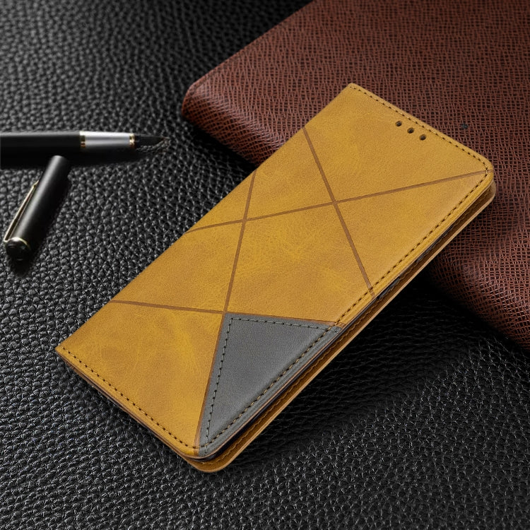 For Galaxy S20 Rhombus Texture Horizontal Flip Magnetic Leather Case with Holder & Card Slots