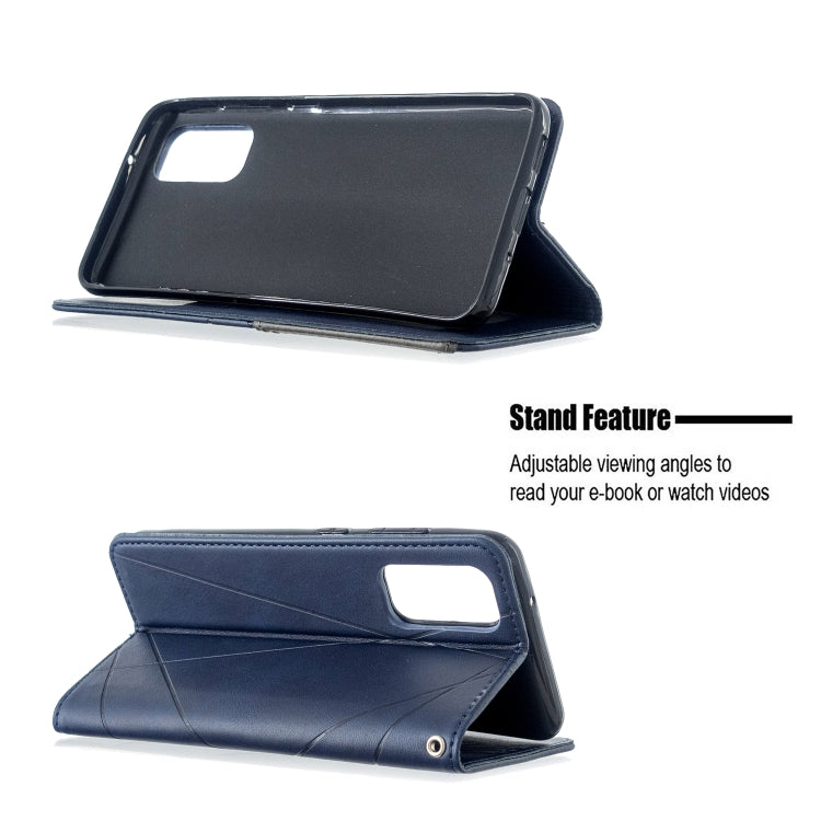 For Galaxy S20 Rhombus Texture Horizontal Flip Magnetic Leather Case with Holder & Card Slots