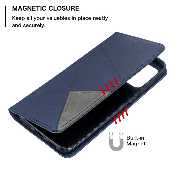 For Galaxy S20 Rhombus Texture Horizontal Flip Magnetic Leather Case with Holder & Card Slots