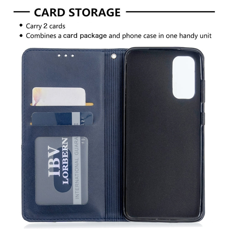For Galaxy S20 Rhombus Texture Horizontal Flip Magnetic Leather Case with Holder & Card Slots