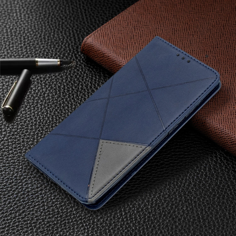 For Galaxy S20 Rhombus Texture Horizontal Flip Magnetic Leather Case with Holder & Card Slots