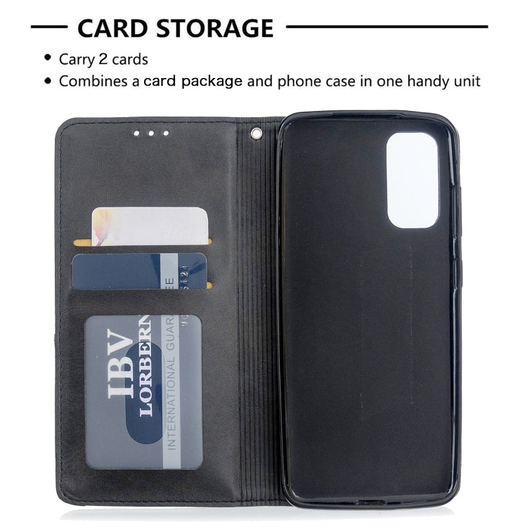For Galaxy S20 Rhombus Texture Horizontal Flip Magnetic Leather Case with Holder & Card Slots