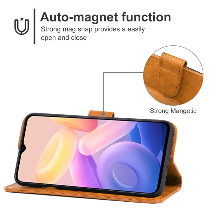 Leather Phone Case For vivo Y33s 5G