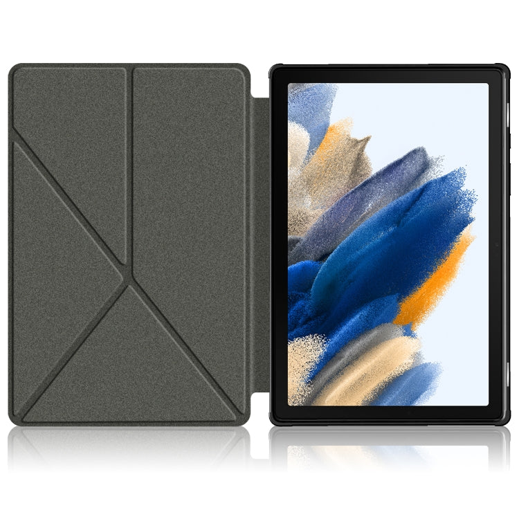 For Samsung Galaxy Tab A8 2021 Cloth Texture Multi-folding PU Leather Tablet Case
