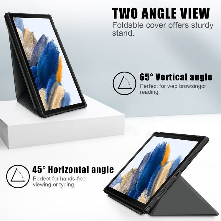 For Samsung Galaxy Tab A8 2021 Cloth Texture Multi-folding PU Leather Tablet Case