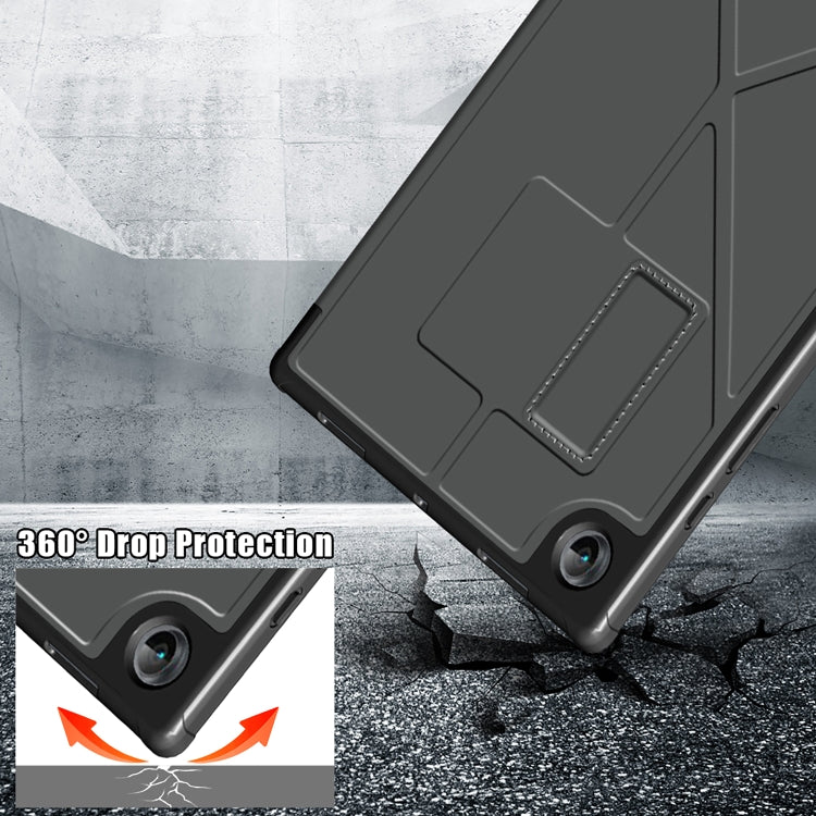 For Samsung Galaxy Tab A8 2021 Cloth Texture Multi-folding PU Leather Tablet Case