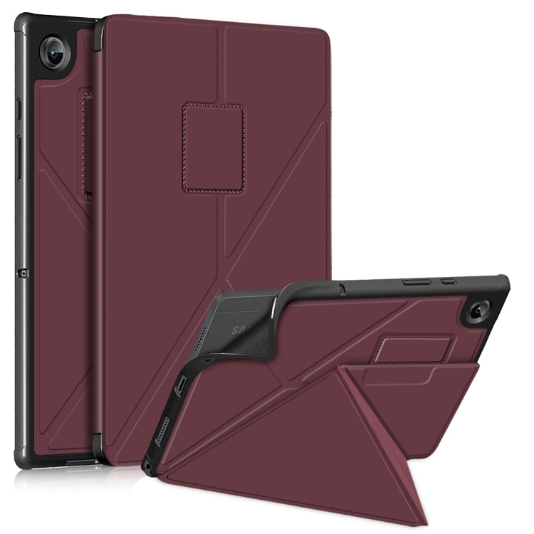 For Samsung Galaxy Tab A8 2021 Cloth Texture Multi-folding PU Leather Tablet Case