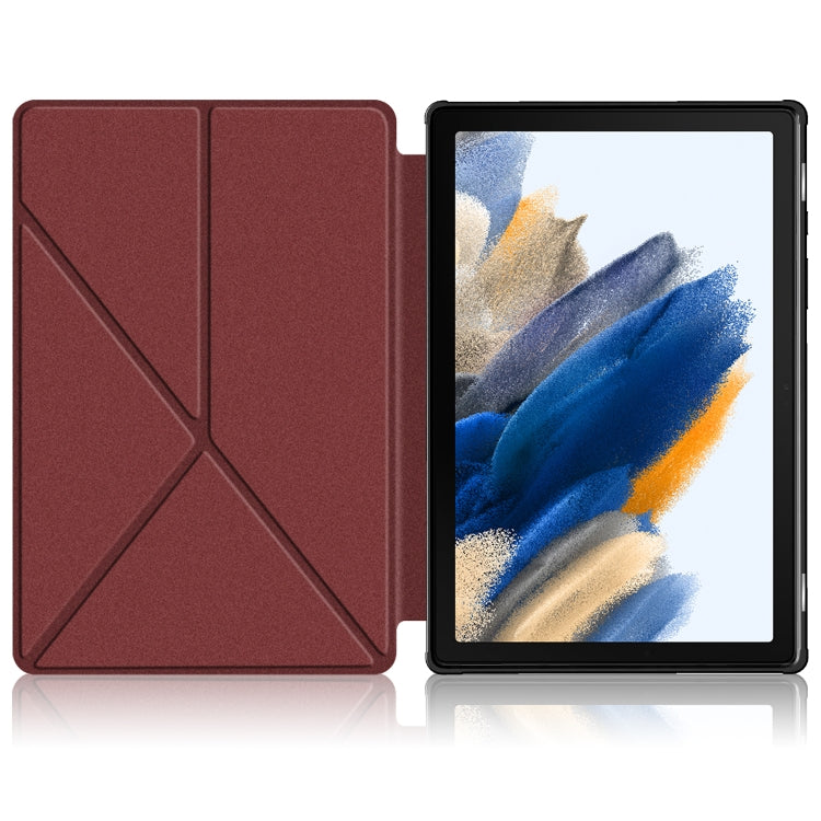For Samsung Galaxy Tab A8 2021 Cloth Texture Multi-folding PU Leather Tablet Case
