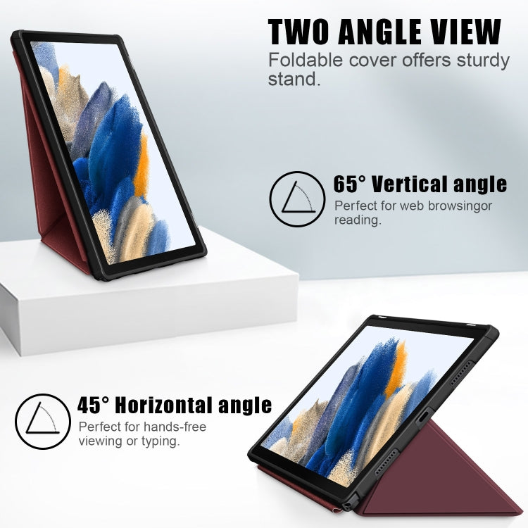 For Samsung Galaxy Tab A8 2021 Cloth Texture Multi-folding PU Leather Tablet Case