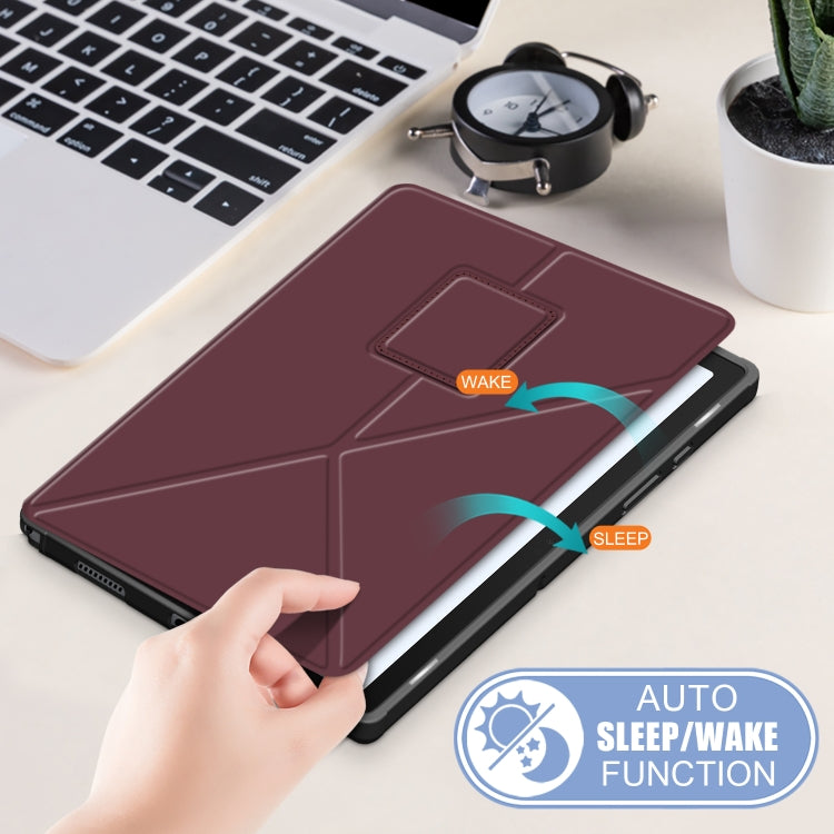 For Samsung Galaxy Tab A8 2021 Cloth Texture Multi-folding PU Leather Tablet Case