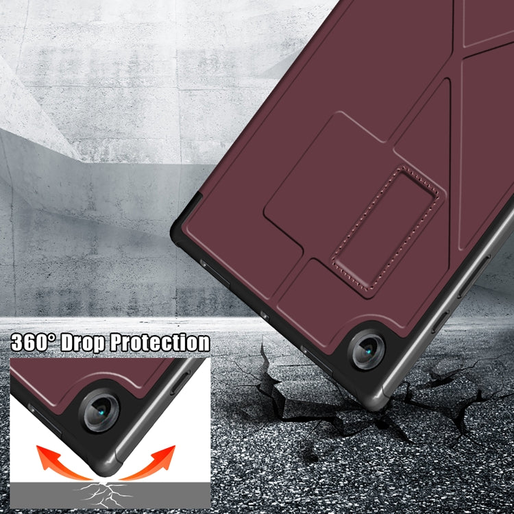 For Samsung Galaxy Tab A8 2021 Cloth Texture Multi-folding PU Leather Tablet Case