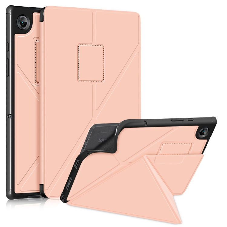 For Samsung Galaxy Tab A8 2021 Cloth Texture Multi-folding PU Leather Tablet Case