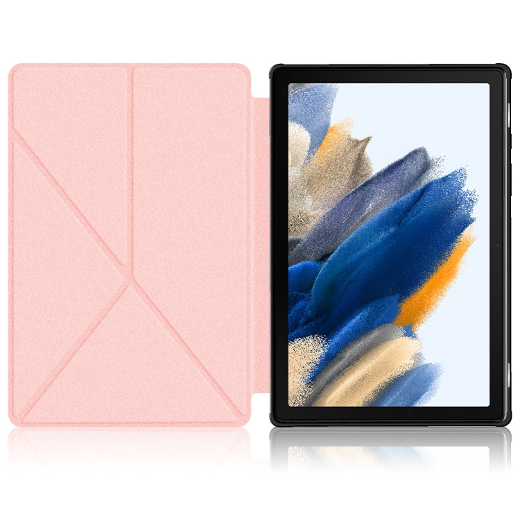 For Samsung Galaxy Tab A8 2021 Cloth Texture Multi-folding PU Leather Tablet Case