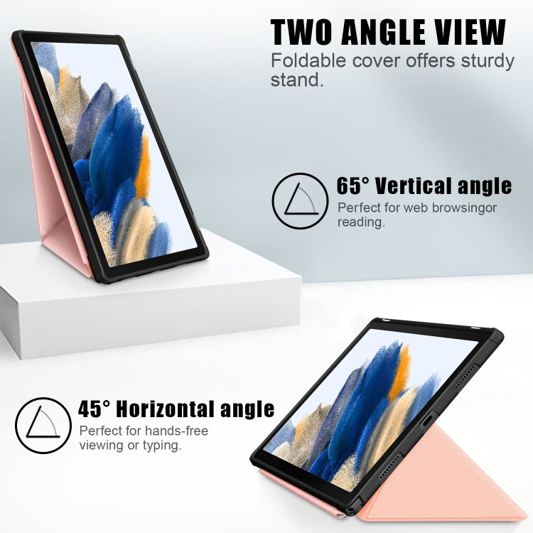 For Samsung Galaxy Tab A8 2021 Cloth Texture Multi-folding PU Leather Tablet Case