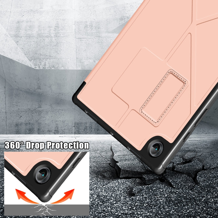 For Samsung Galaxy Tab A8 2021 Cloth Texture Multi-folding PU Leather Tablet Case