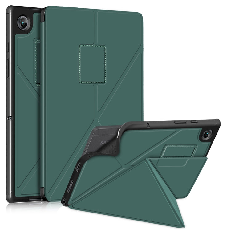For Samsung Galaxy Tab A8 2021 Cloth Texture Multi-folding PU Leather Tablet Case