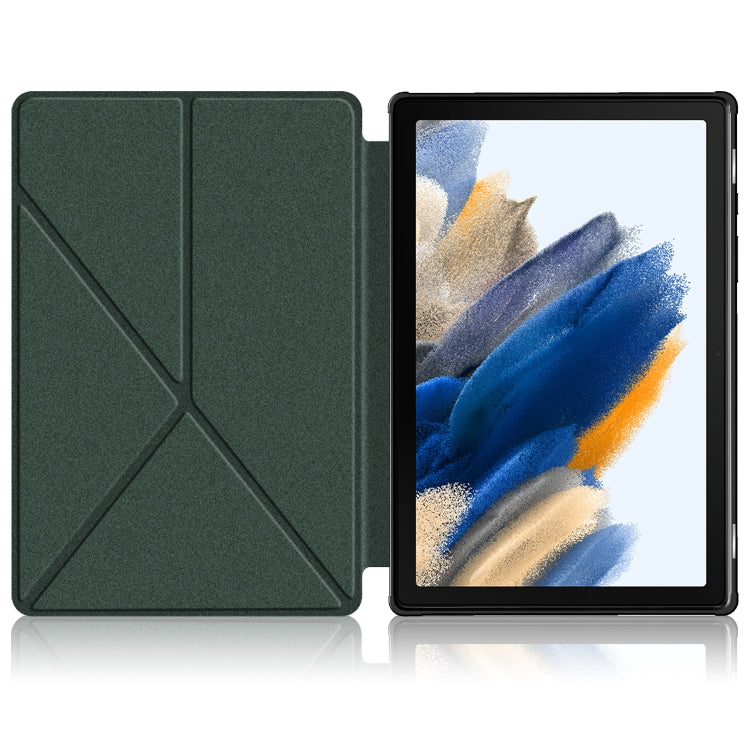 For Samsung Galaxy Tab A8 2021 Cloth Texture Multi-folding PU Leather Tablet Case