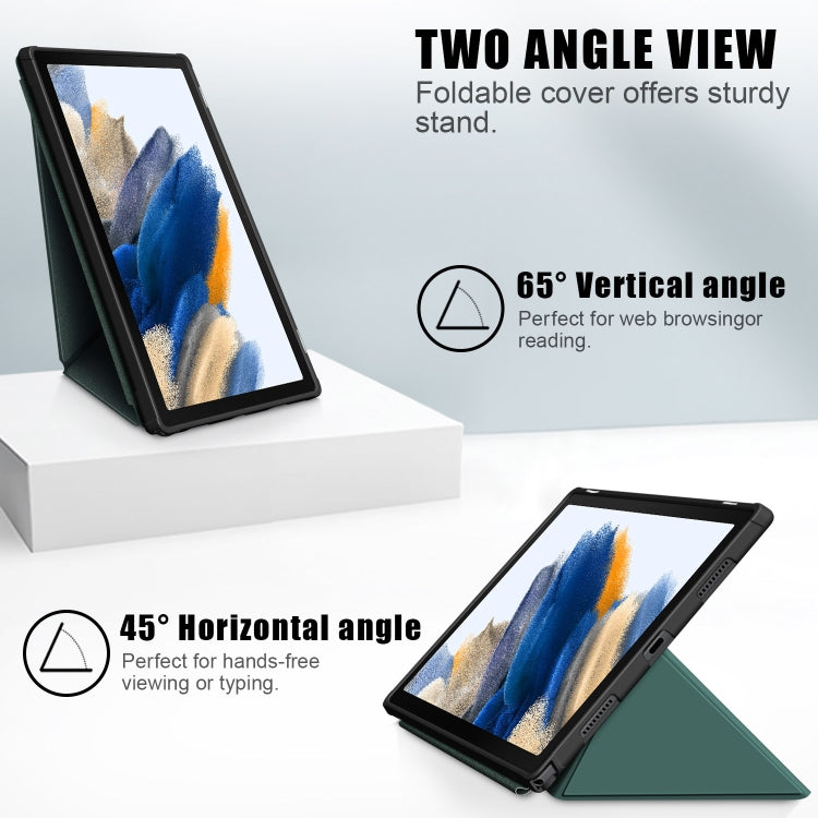 For Samsung Galaxy Tab A8 2021 Cloth Texture Multi-folding PU Leather Tablet Case