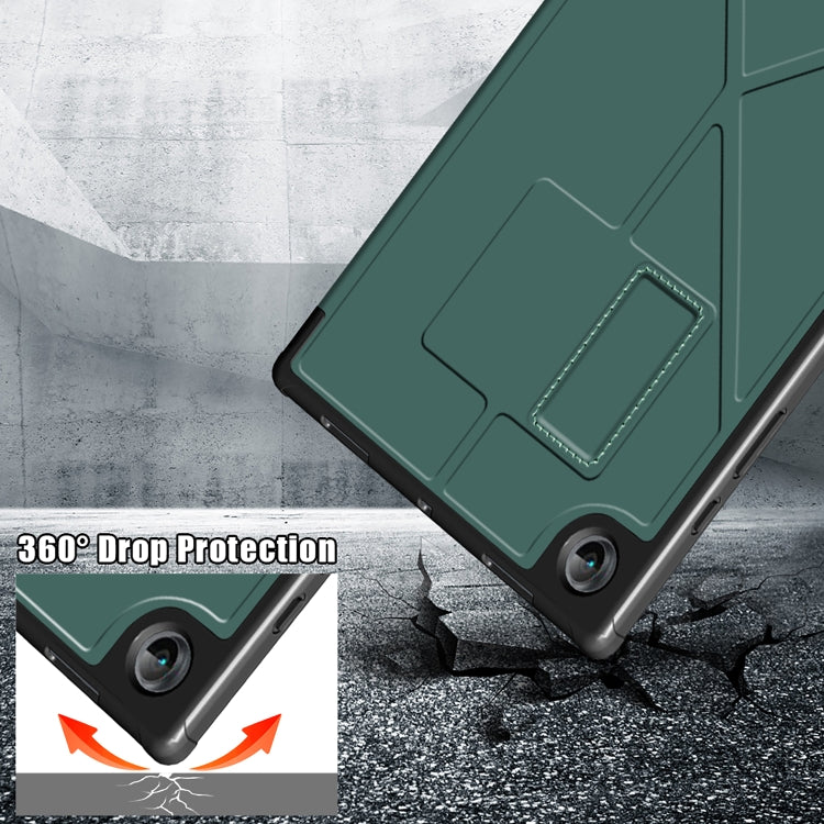 For Samsung Galaxy Tab A8 2021 Cloth Texture Multi-folding PU Leather Tablet Case