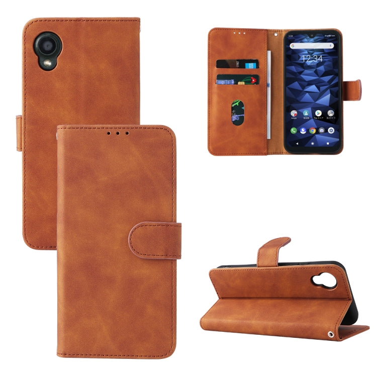 For Kyocera DIGNO BX2 Skin Feel Magnetic Buckle Leather Phone Case