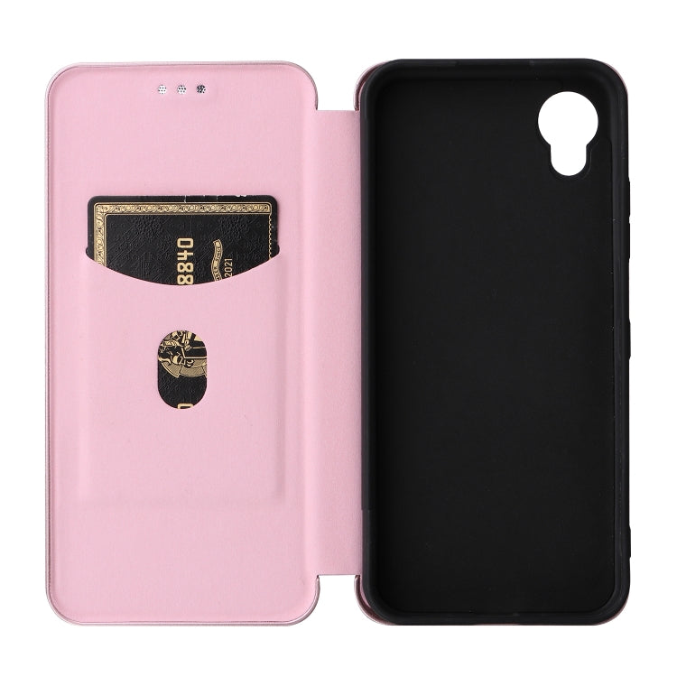 For Kyocera DIGNO BX2 Carbon Fiber Texture Horizontal Flip PU Phone Case