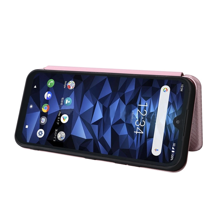 For Kyocera DIGNO BX2 Carbon Fiber Texture Horizontal Flip PU Phone Case