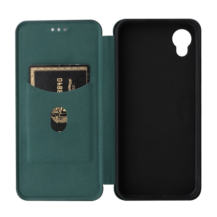 For Kyocera DIGNO BX2 Carbon Fiber Texture Horizontal Flip PU Phone Case