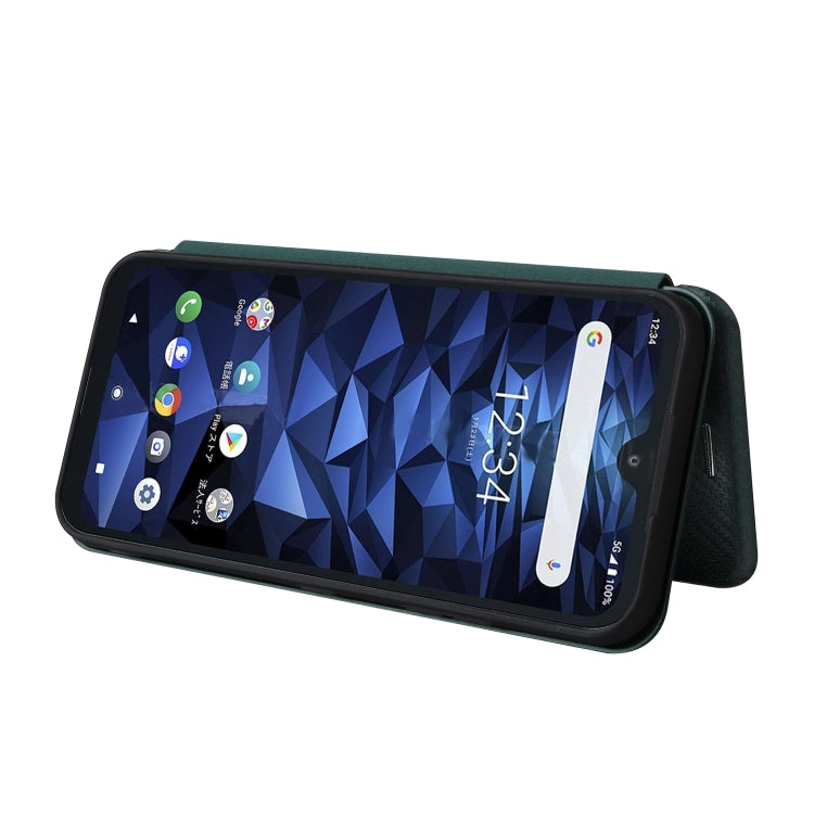 For Kyocera DIGNO BX2 Carbon Fiber Texture Horizontal Flip PU Phone Case
