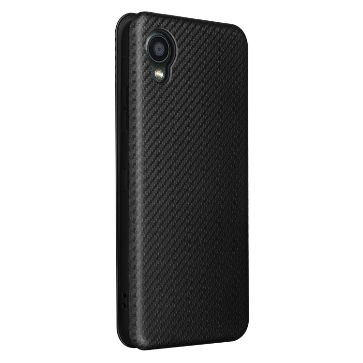 For Kyocera DIGNO BX2 Carbon Fiber Texture Horizontal Flip PU Phone Case