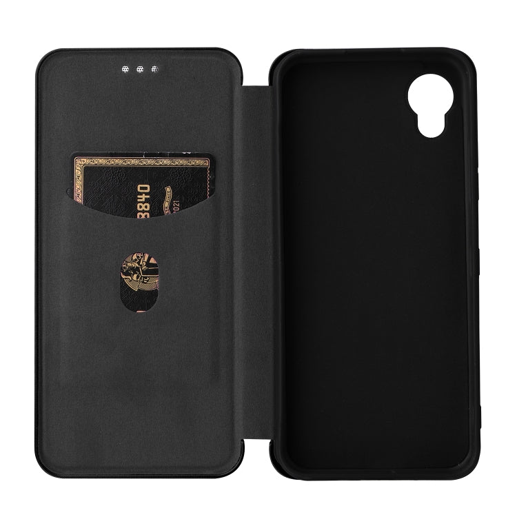For Kyocera DIGNO BX2 Carbon Fiber Texture Horizontal Flip PU Phone Case