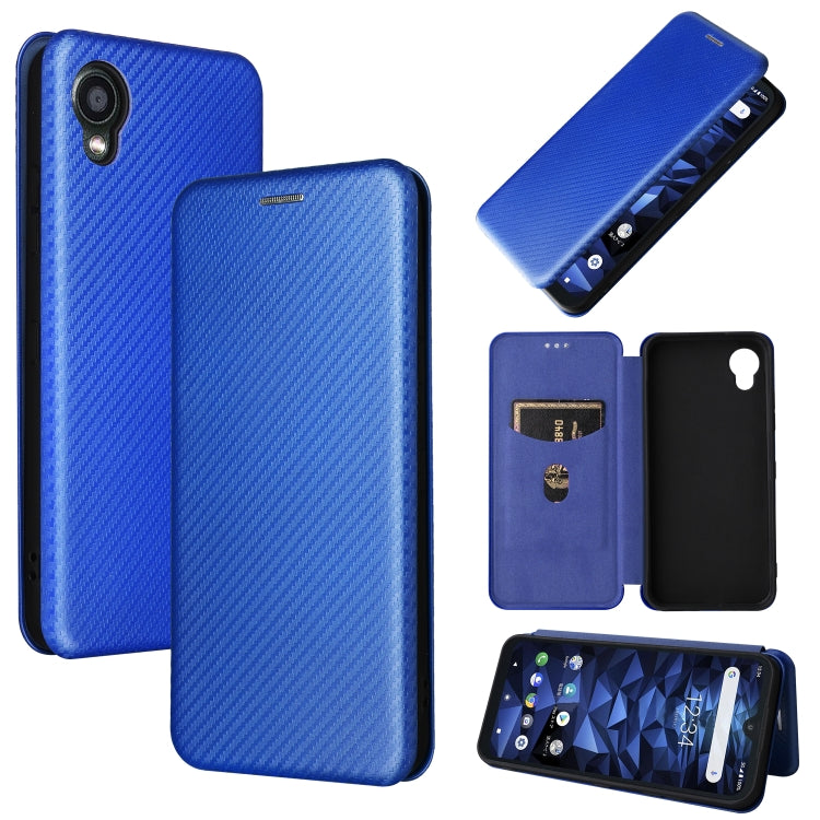 For Kyocera DIGNO BX2 Carbon Fiber Texture Horizontal Flip PU Phone Case