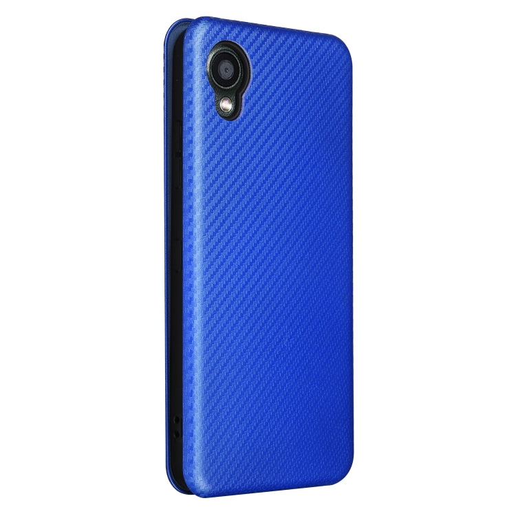 For Kyocera DIGNO BX2 Carbon Fiber Texture Horizontal Flip PU Phone Case