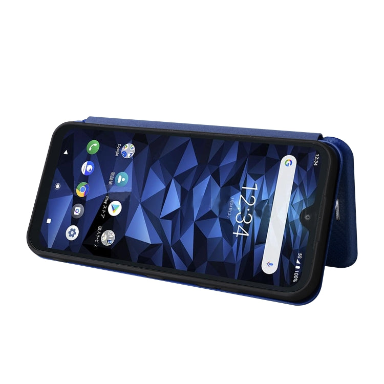 For Kyocera DIGNO BX2 Carbon Fiber Texture Horizontal Flip PU Phone Case