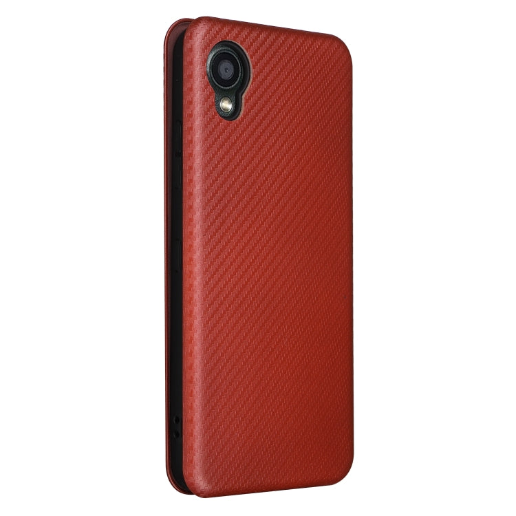 For Kyocera DIGNO BX2 Carbon Fiber Texture Horizontal Flip PU Phone Case