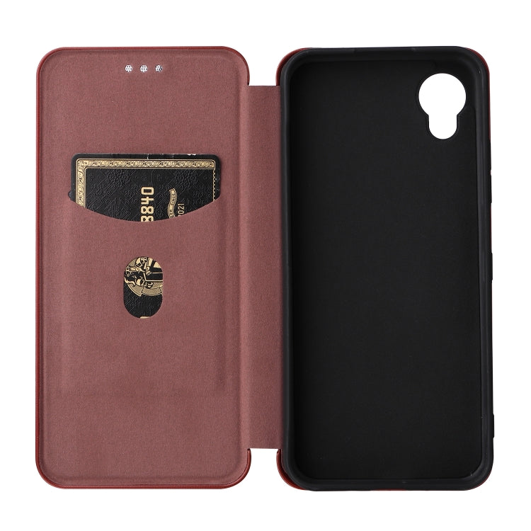 For Kyocera DIGNO BX2 Carbon Fiber Texture Horizontal Flip PU Phone Case
