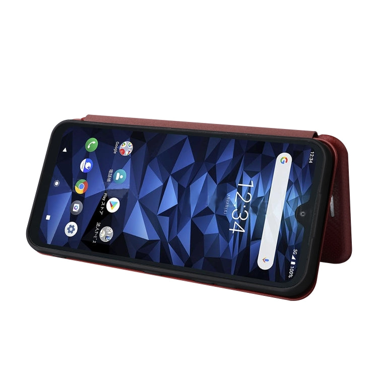 For Kyocera DIGNO BX2 Carbon Fiber Texture Horizontal Flip PU Phone Case