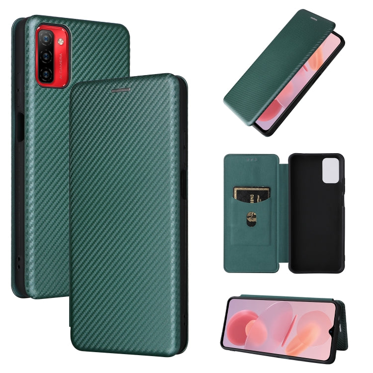 For Ulefone Note 12P Carbon Fiber Texture Horizontal Flip PU Phone Case