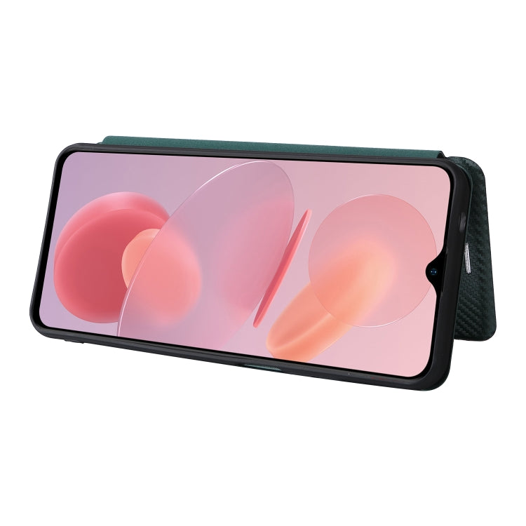 For Ulefone Note 12P Carbon Fiber Texture Horizontal Flip PU Phone Case