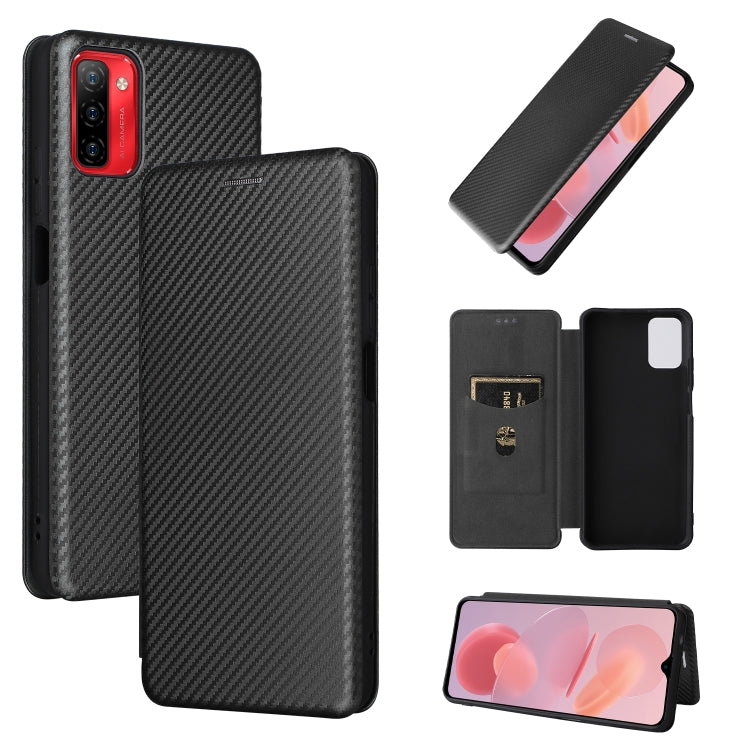 For Ulefone Note 12P Carbon Fiber Texture Horizontal Flip PU Phone Case